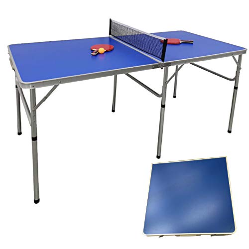 Tischtennisplatte Tragbare Faltbare Ping-Pong-Tisch 6 Tischfüßen mit Netz+2 Schläger+Ballhalter+3 Bälle Mit sehr Guten Ballspringeigenschaften 152 x 76 x 76 cm von SHZICMY