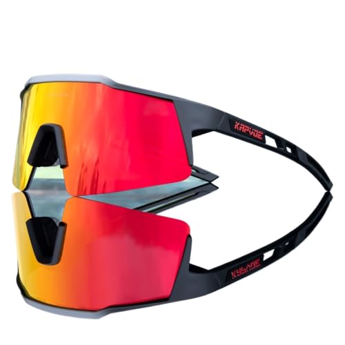 Fahrradbrille Herren Fahrrad Sonnenbrille Radfahren Brille for Mann MTB Brille Frauen Outdoor Camping Wandern Sport UV400 Reiten Fahrrad Brillen Fahrradbrille (Color : 08, Size : 1 lens) von SHuuL