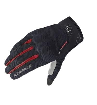 Moped Handschuhe Atmungsaktive, dünne Motorradhandschuhe for Frühling/Sommer, Anti-Fall-Reithandschuhe, Touchscreen Motorradhandschuhe Damen (Color : GK-183 Black Red, Size : XL) von SHuuL