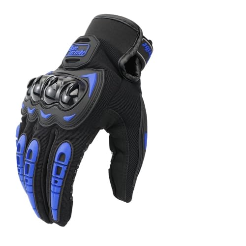 Moped Handschuhe Motorradhandschuhe for Herren, atmungsaktiv, Touchscreen-Schutz, Motorrad, Guantes, Motocross, Luvas Motorradhandschuhe Damen (Color : Blue, Size : XL) von SHuuL