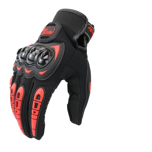 Moped Handschuhe Motorradhandschuhe for Herren, atmungsaktiv, Touchscreen-Schutz, Motorrad, Guantes, Motocross, Luvas Motorradhandschuhe Damen (Color : Red, Size : XXL) von SHuuL