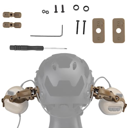 Ops Core ARC & M-LOK Taktische Helmschienen-Adapterhalterung, für seitliche Aufhängung, 360° drehbar, für Kopfhörer, Ohrenschützer, Hellbraun von SIANKO