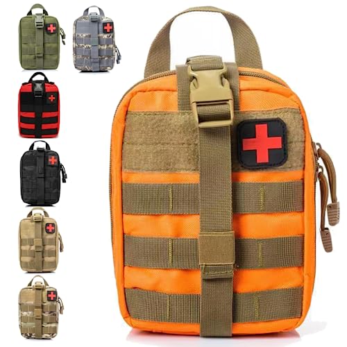 Taktische Molle IFAK Tasche, medizinische Erste-Hilfe-Tasche, EDC-Werkzeuge, Handyhalterung, Tasche, Multifunktions-Gürteltasche, Rucksack, Zubehörpaket (orange) von SIANKO