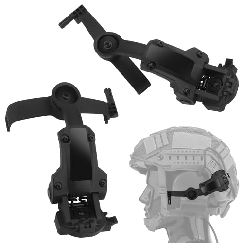 Taktischer Headset-Adapter für Comtac 2/3, für Ops-Core Arc & M-Lok Helm-Seitenschiene, 360° drehbar, verstellbare Kopfhörer Ohrenschützer Halterung (schwarz) von SIANKO
