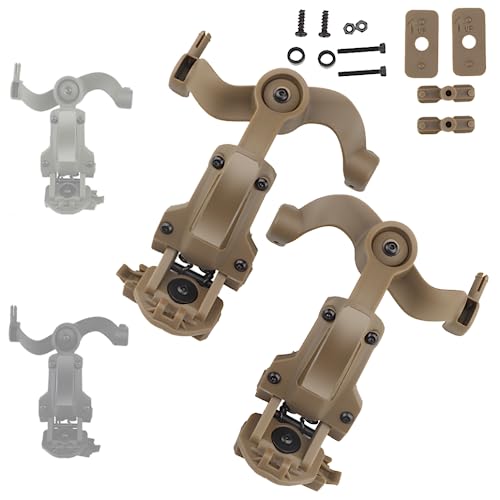 Taktischer Helm Ops Core ARC & M-LOK Schienenadapter, Headset-Seitenaufhängung, Halterung, 360° drehbare Kopfhörer-Ohrenschützer-Unterstützung (hellbraun) von SIANKO