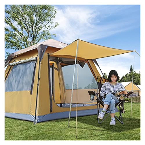8-Personen-Zelt, Campingzelt für Picknick-Partys, quadratisches Zelt, sofortige Familienzelte mit Sonnenschutz, 100% wasserdichte Familien-Campingzelte mit Tragetasche, Belüftung (Farbe: Braun) von SIBEG