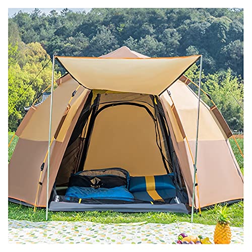 Campingzelte und -unterstände, Pop-up-Zelte für Camping, Zelte für Camping, einfach aufzubauen, wasserdicht, Familienzelt für 3–4 Personen mit Sichtschutzraum, einfach aufzubauen (Farbe: Blau) (Braun) von SIBEG