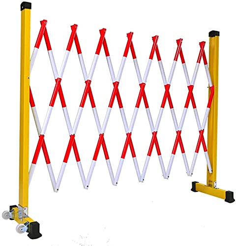 Erweiterbare mobile Barrikade Erweiterbare mobile Barrikade-Leitplanke mit Rädern |Flexibler Zaun, mobiles Absperrtor, verstellbarer Verkehrszaun, leicht zu bewegen (Farbe: Rot, Weiß, Größe: 1,2 x 2,5 von SIBEG