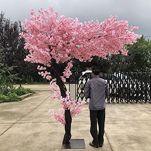 Künstliche Kirschblütenbäume, mehrere Größen, Blütenbaum – Hellrosa Wunschbaum, Stiele aus echtem Holz und lebensechte Blätter, Nachbildung Einer künstlichen Pflanze, Rosa – 2,5 x 2,5 m von SIBEG