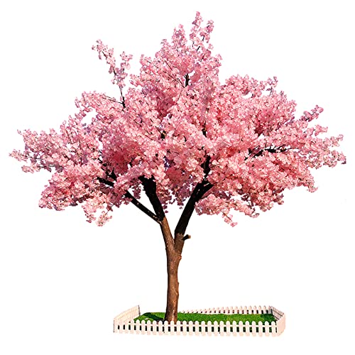 Künstlicher Kirschblütenbaum aus Seide, künstliche rosa Pfirsichblume, Kirschblütenbaum, künstliche Pflanze für Zuhause, Garten, Hochzeit, Blumendekoration, Rosa, 1,8 x 1 m von SIBEG