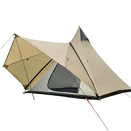 Pyramidenzelte für Camping, 3–4 Personen, indisches Tipi-Zelt für Erwachsene, Familien-Jurt-Zelt, doppelschichtige Zelte für Outdoor-Wandern, Jagd, wasserdichtes 3-Jahreszeiten-Zelt von SIBEG