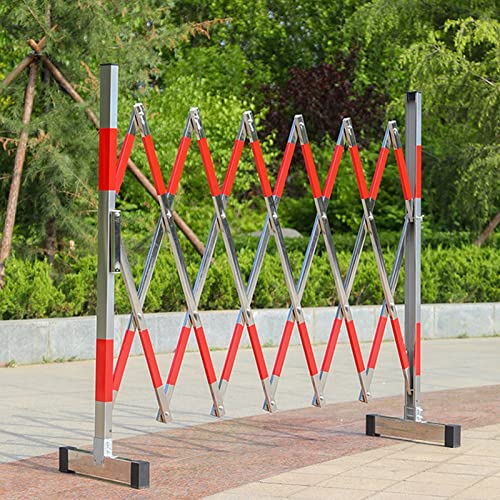 SIBEG Erweiterbare Barrikade, industrielle Metall-Sicherheitsbarriere, Metall-Verkehrszaun für Transport, Straßenparkplatz, Straßenmarkierung (Farbe: Rot, Größe: 1,2 x 2,5 m) von SIBEG