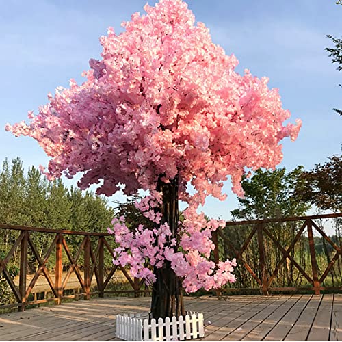 SIBEG Hochwertige künstliche Kirsch-/Pfirsichblütenbäume in Mehreren Größen, Simulationsbaum, Echtholzstiele und lebensechte Blätter, Nachbildung Einer künstlichen Pflanze, Rosa, 2 x 1,5 m von SIBEG