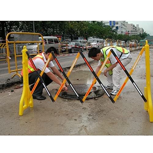 SIBEG Klappbare Barrikade, Sicherheitszaun für Baubarrikade, erweiterbare Fußgängerbarrikade, Verkehrszaun aus Kunststoff mit Reflektoren (Farbe: Gelb, Größe: 1 Packung) von SIBEG
