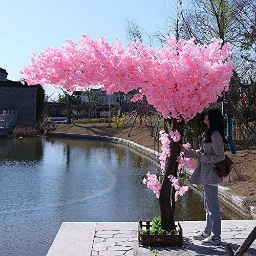 SIBEG Künstliche Kirsch-/Pfirsichblütenbäume – Blütenbaum in Mehreren Größen – Hellrosa – Echtholzstiele und lebensechte Blätter, Nachbildung Einer künstlichen Pflanze in Rosa – 1,8 x 1,2 m von SIBEG