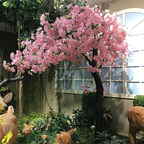 SIBEG Künstliche Kirschblütenbäume, japanische Kirschblüten, rosa, lebensechte künstliche Sakura-Blume, für drinnen und draußen, Heimdekoration, Modellierdekoration, 3 m von SIBEG