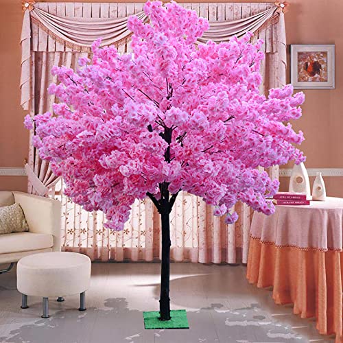 SIBEG Künstliche Kirschblütenbäume in Mehreren Größen, runder, dichter Blütenbaum, rosa Echtholzstiele und lebensechte Blätter, Nachbildung Einer künstlichen Pflanze, rosa, 1 x 0,6 m von SIBEG
