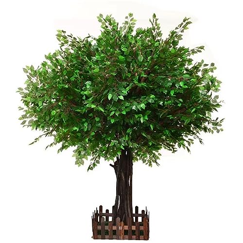 SIBEG Künstlicher Ficusbaum, große Pflanzensimulation, Innen-/Außendekoration für Wohnzimmer, Einkaufszentrum, Boden, Topfgrün, grün, 1,5 x 1 m von SIBEG