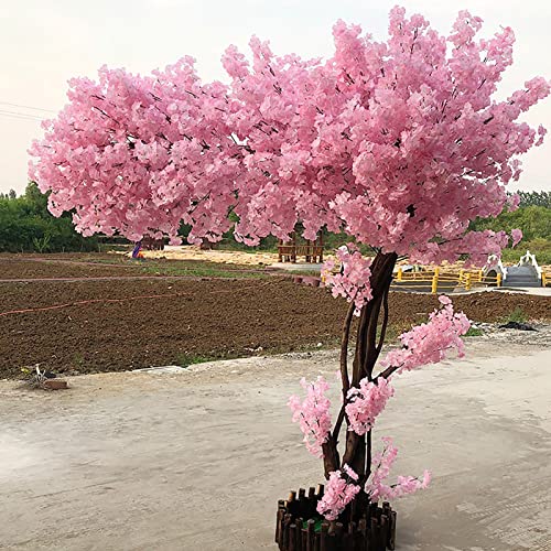SIBEG Künstlicher Kirsch-/Pfirsichblüten-Blumenbaum, perfektes Einweihungsgeschenk, Moderne Hochzeit, Innen- und Außendekoration, Simulation grüner Pflanzen, Rosa, 1,5 x 1 m von SIBEG