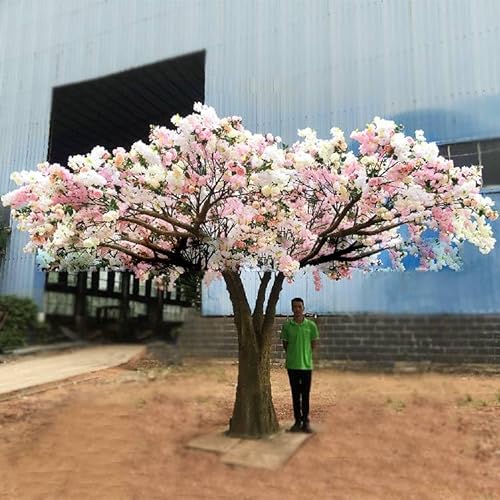 SIBEG Natürlicher künstlicher Kirschblütenbaum/Kunstpflanze aus Seidenblume für Veranstaltungen, Partys, im Freien/mehrfarbiger FRP-Kunstbaum 5 * 5 m von SIBEG