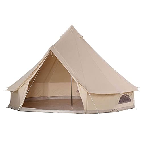 SIBEG Outdoor-Jurt-Glockenzelt für Camping, 3 m/4 m Baumwoll-Canvas-Tipi mit 4 Fenstern, indisches Jurtenzelt, Camping, Familien-Tipi-Zelt für Wandern, Festival von SIBEG