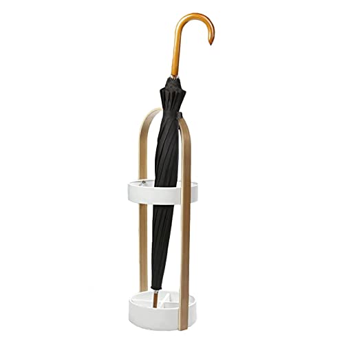 SIBEG Platzsparender runder Schirmständer aus Metall, Schirmhalter mit minimalistischem Design, Aufbewahrungseimer und Heimdekoration (Farbe: Mehrfarbig) (Mehrfarbig) (weiß) von SIBEG