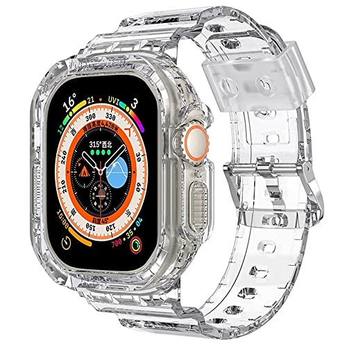 Silikon-Glacier-Band + Hülle für Apple 8 Ultra 49 mm, iWatch Serie 8 Ultra 49 mm, transparentes Sportarmband von SIBEG