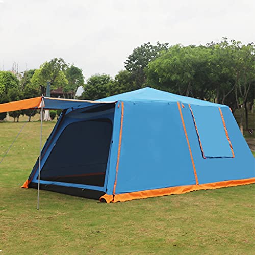 Verbessertes Campingzelt – 6/10-Personen-Zelt für Camping, wasserdicht, Campingzelt, einfacher Aufbau für Familien mit Aluminiumstangen, Kuppelzelt mit Veranda – 100% UV-geschützt (Farbe: Braun) von SIBEG