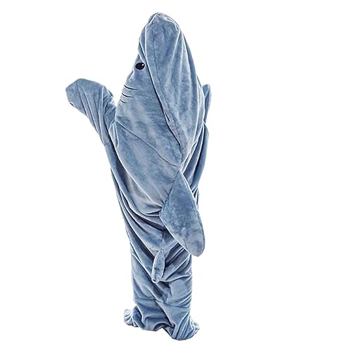 Hai Decke für Erwachsene Hoodie, Wearable Haifisch Decke, Haifisch Decke Hoodie Schlafsack Shark Onesie Decke Erwachsene Kinder (L) von SICARO