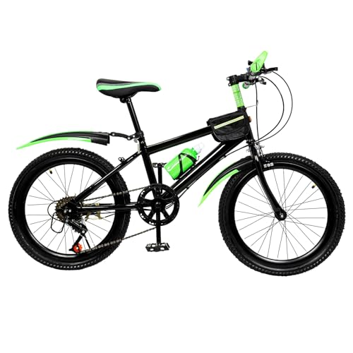 SICHENSH 20 Zoll Mountainbike Kinder Fahrrad, 7 Gang Fahrrad für Mädchen Jungen mit Der Karbonstahlrahmen, Mountainbike Klappfahrrad Geeignet für Kinder mit Einer Größe von 4,26 bis 4,9 Fuß (Grün) von SICHENSH