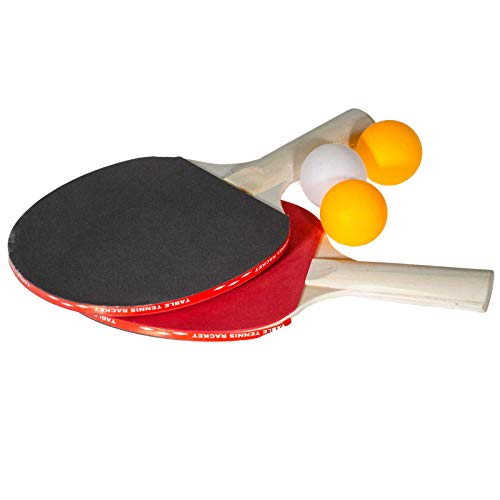 SIDCO Tischtennisschläger 2 xTischtennisschläger + 3 Bälle Ping Pong 5 TLG. Set von SIDCO