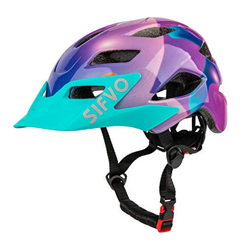 SIFVO Fahrradhelm Kinder Jungen und Mädchen 50-57cm, Kinder Fahrradhelm mit Abnehmbarem Visier Kinderhelm Multisport Helm Kinder Sicher und Komfortabel 5-14 Jahre von SIFVO