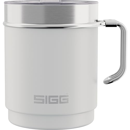 SIGG - Camp Thermobecher - Travel Mug Snow White - Mit Tritan-Deckel - Spülmaschinenfest - Mit Henkel - BPA-frei - Isolierbecher doppelwandig - Weiss - 0,36L von SIGG