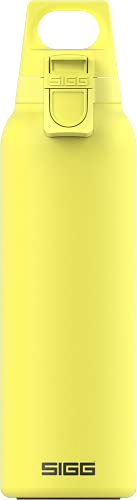 SIGG Hot & Cold ONE Light Ultra Lemon (0.55 L) Thermo Trinkflasche, schadstofffreie und isolierte Edelstahl Trinkflasche, einhändig bedienbare Outdoor Thermo-Flasche von SIGG