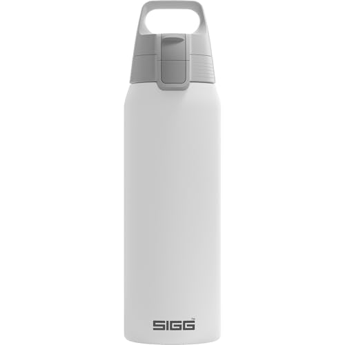 SIGG - Isolierte Trinkflasche - Thermosflasche Shield Therm One White kohlensäurehaltige Getränke - Auslaufsicher - Spülmaschinenfest - BPA-frei - 90% recycelter Edelstahl - Weiß - 0,75L von SIGG