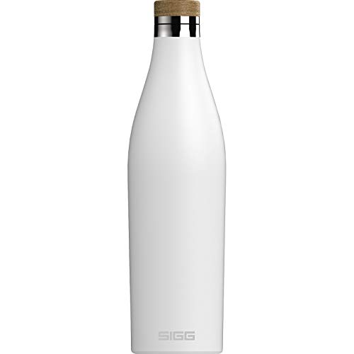 SIGG Meridian Trinkflasche (0.5 L / 0.7 L), auslaufsichere Trinkflasche aus Edelstahl mit Bambus, Isolierflasche für kalte und heiße Getränke von SIGG