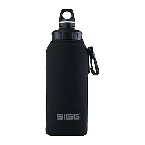 SIGG Neoprene Pouch Black WMB (1.5 L), modische Schutzhülle für jede SIGG Trinkflasche mit Weithals, handliche Flaschentasche aus Neopren von SIGG