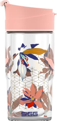 SIGG Nova Mug Flowers Thermobecher (0.37 L), Glasbecher doppelwandig isoliert für Tee oder Kaffee to go, auslaufsicherer Thermo Trinkbecher für unterwegs, 1 Stück (1er Pack) von SIGG