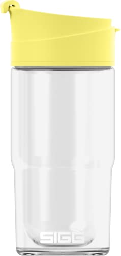 SIGG Nova Ultra Lemon Thermobecher (0.37 L), schadstofffreier & isolierter Kaffeebecher, auslaufsicherer Coffee to go Becher aus hitzebeständigem Glas von SIGG