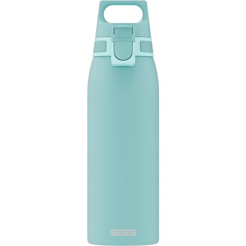 SIGG - Edelstahl Trinkflasche - Shield ONE Glacier - Für Kohlensäurehaltige Getränke Geeignet - Auslaufsicher - Federleicht - BPA-frei - Hellblau - 1L von SIGG