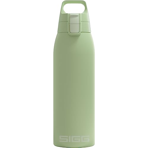 SIGG - Isolierte Trinkflasche - Shield Therm One Eco Green - Für kohlensäurehaltige Getränke geeignet - Auslaufsicher - Spülmaschinenfest - BPA-frei - 90% recycelter Edelstahl - Grün - 1L von SIGG