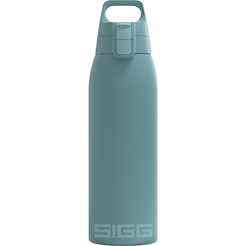 SIGG - Isolierte Trinkflasche - Shield Therm One Morning Blue - Für kohlensäurehaltige Getränke geeignet - Auslaufsicher - Spülmaschinenfest - BPA-frei - 90% recycelter Edelstahl - Blau - 1L von SIGG
