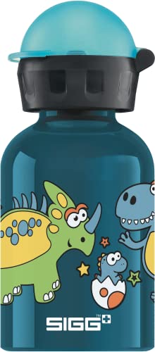 SIGG - Alu Trinkflasche Kinder - KBT Small dino - Auslaufsicher - Federleicht - BPA-frei - Klimaneutral Zertifiziert - Blau - 0,3L von SIGG