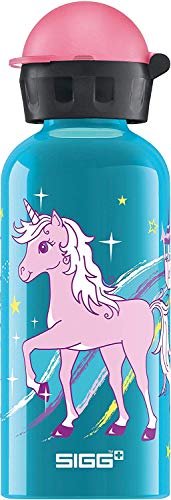 SIGG - Alu Trinkflasche Kinder - KBT Bella Unicorn - Auslaufsicher - Federleicht - BPA-frei - Klimaneutral Zertifiziert - Hellblau - 0,4L von SIGG