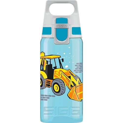 SIGG - Trinkflasche Kinder - Viva One Builder - Für Kohlensäurehaltige Getränke Geeignet - Auslaufsicher - Spülmaschinenfest - BPA-frei - Sport - Blau - 0,5L von SIGG