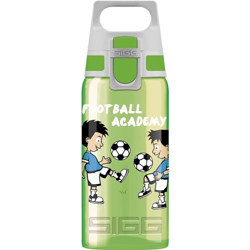 SIGG - Trinkflasche Kinder - Viva One Football School - Für Kohlensäurehaltige Getränke Geeignet - Auslaufsicher - Spülmaschinenfest - BPA-frei - Sport - Grün - 0,5L von SIGG