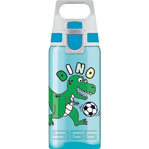 SIGG - Trinkflasche Kinder - Viva One Football Dino - Für Kohlensäurehaltige Getränke Geeignet - Auslaufsicher - Spülmaschinenfest - BPA-frei - Sport - Hellblau - 0,5L von SIGG