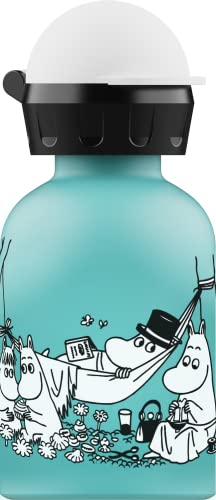 SIGG - Alu Trinkflasche Kinder - KBT Moomin Picnic - Auslaufsicher - Federleicht - BPA-frei - Klimaneutral Zertifiziert - Hellblau - 0,3L von SIGG