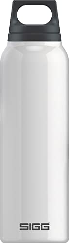 SIGG Hot & Cold White (0.5 L) Thermo Trinkflasche, schadstofffreie und isolierte Edelstahl Trinkflasche, einhändig bedienbare Outdoor Thermo-Flasche von SIGG