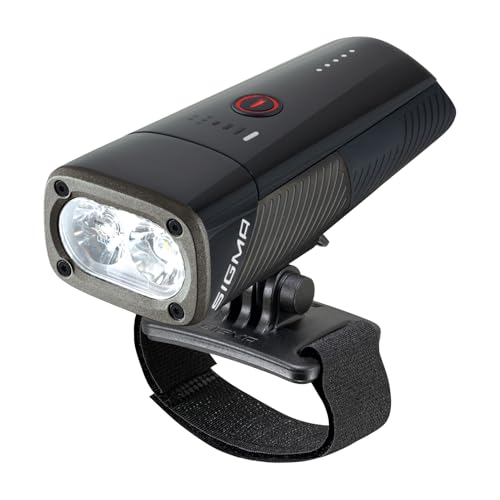 SIGMA Buster 1600HL | Helmlicht mit 1600 Lumen | Wiederaufladbares Helmlicht mit 6 Leuchtmodi |Hervorragendes Lichtbild durch Innovative Doppellinse mit Osram LED | Farbe: schwarz von SIGMA